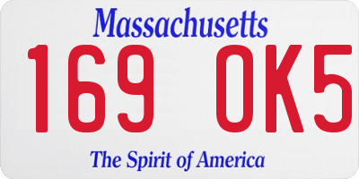 MA license plate 169OK5
