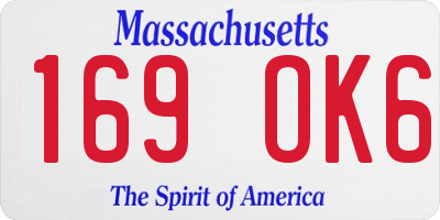 MA license plate 169OK6
