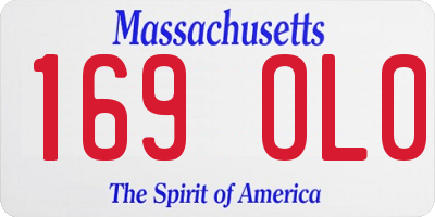 MA license plate 169OL0