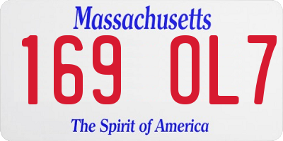 MA license plate 169OL7