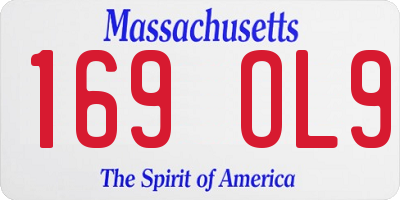 MA license plate 169OL9