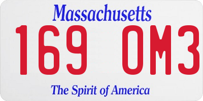 MA license plate 169OM3