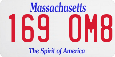 MA license plate 169OM8
