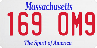 MA license plate 169OM9