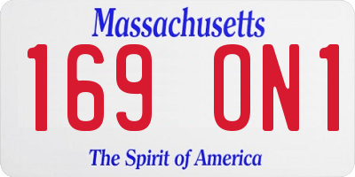 MA license plate 169ON1
