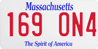 MA license plate 169ON4