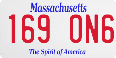 MA license plate 169ON6