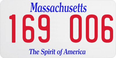 MA license plate 169OO6
