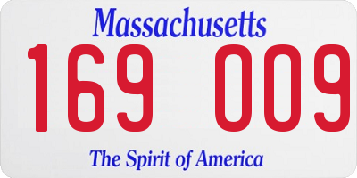 MA license plate 169OO9