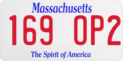 MA license plate 169OP2