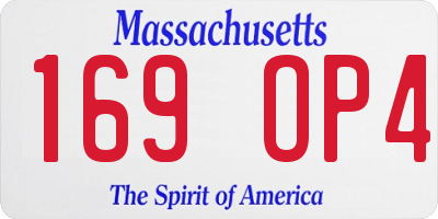 MA license plate 169OP4