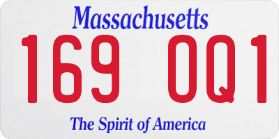 MA license plate 169OQ1