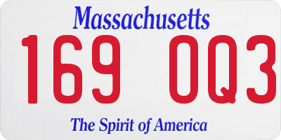 MA license plate 169OQ3