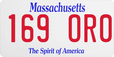MA license plate 169OR0