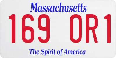 MA license plate 169OR1