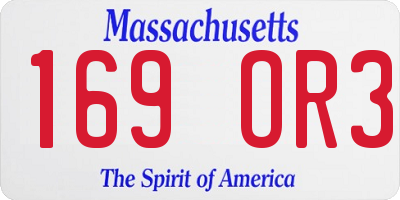 MA license plate 169OR3