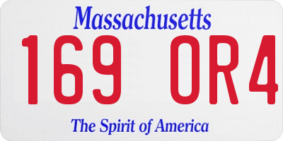 MA license plate 169OR4