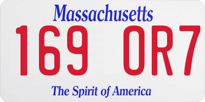 MA license plate 169OR7