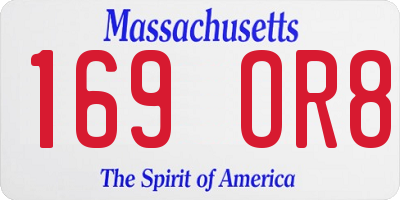 MA license plate 169OR8