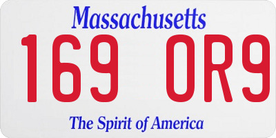 MA license plate 169OR9