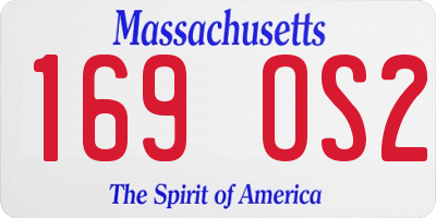 MA license plate 169OS2