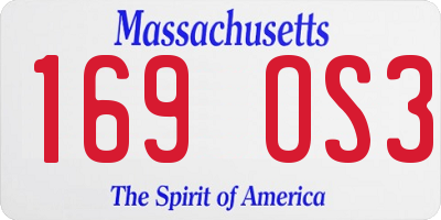 MA license plate 169OS3