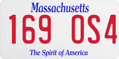 MA license plate 169OS4