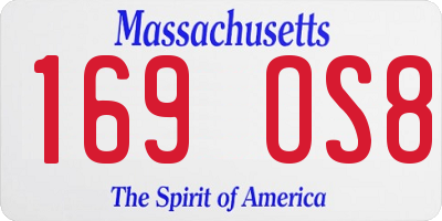 MA license plate 169OS8