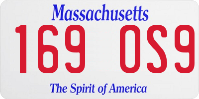 MA license plate 169OS9