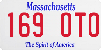 MA license plate 169OT0