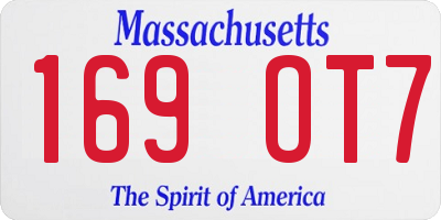 MA license plate 169OT7