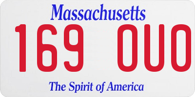 MA license plate 169OU0