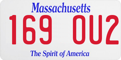 MA license plate 169OU2