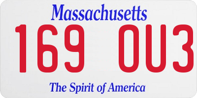 MA license plate 169OU3