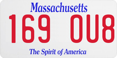 MA license plate 169OU8