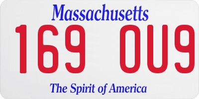 MA license plate 169OU9