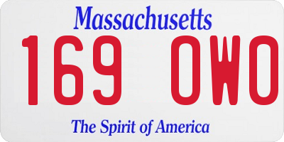 MA license plate 169OW0