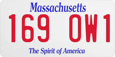MA license plate 169OW1