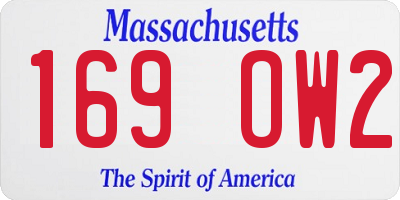 MA license plate 169OW2