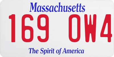 MA license plate 169OW4