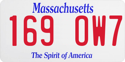 MA license plate 169OW7