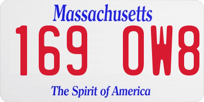 MA license plate 169OW8