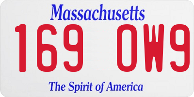 MA license plate 169OW9