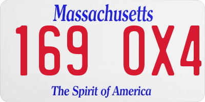 MA license plate 169OX4