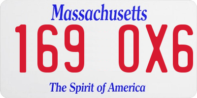 MA license plate 169OX6