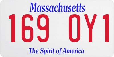 MA license plate 169OY1