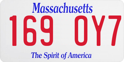 MA license plate 169OY7