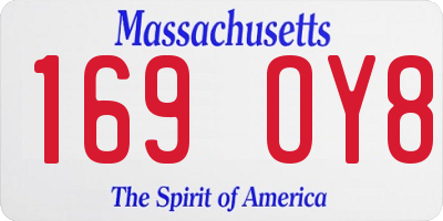 MA license plate 169OY8