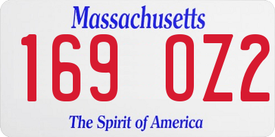 MA license plate 169OZ2