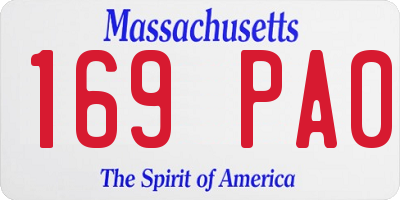 MA license plate 169PA0